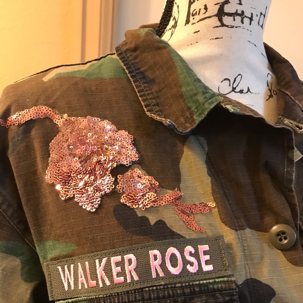 Making me Blush sequin camo jacket